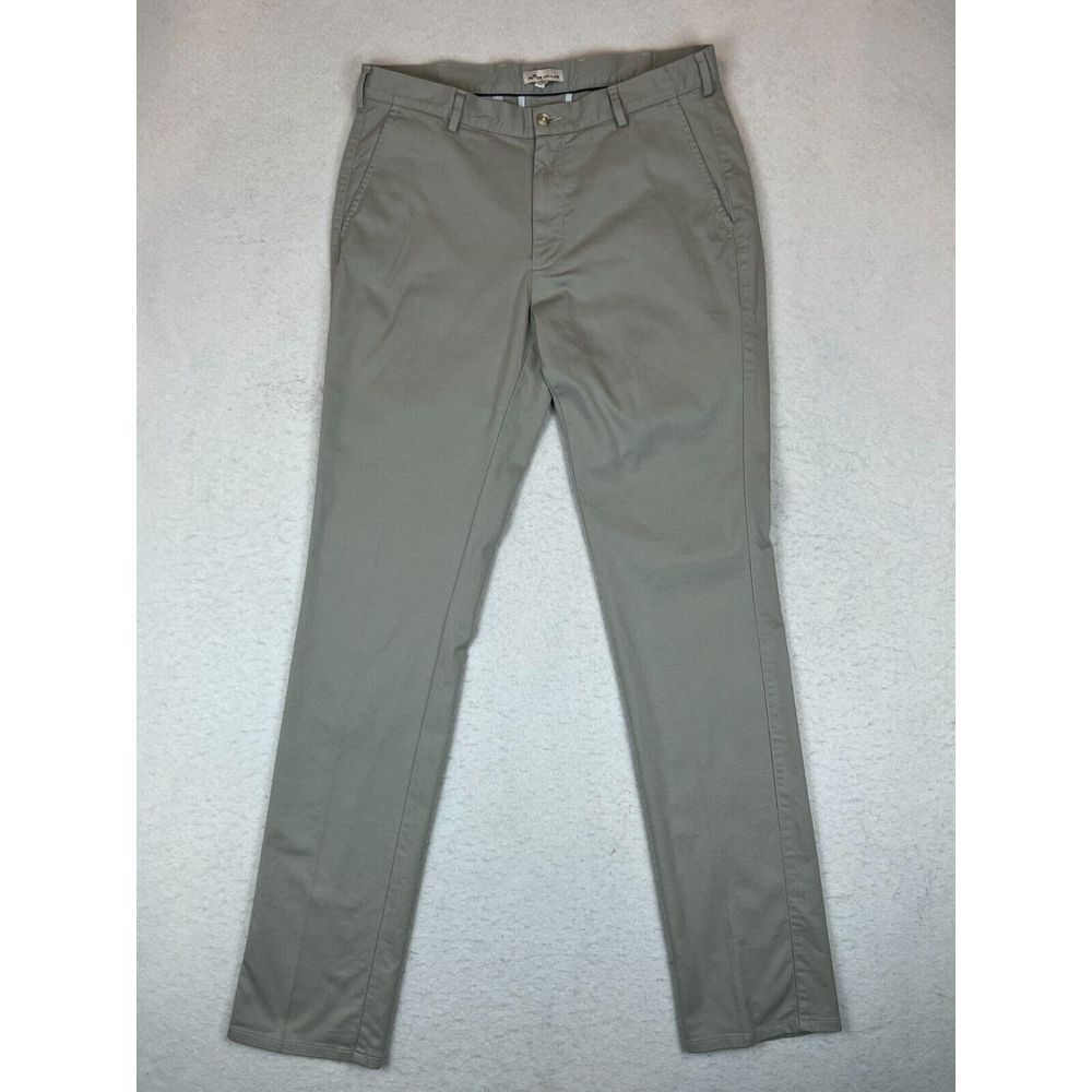 New NWOT Mens Peter‎ Millar Pilot Twill Flat Front Gray Chino Pants Size 34